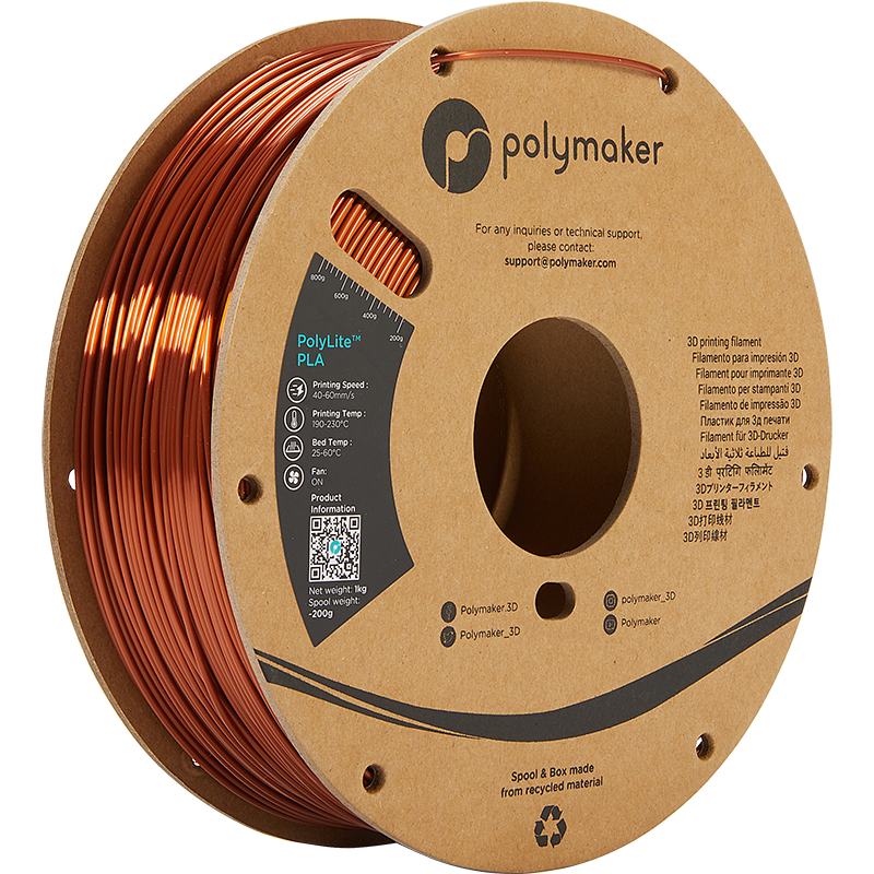 Polymaker PolyLite PLA Silk Bronze 1.75 mm 1KG