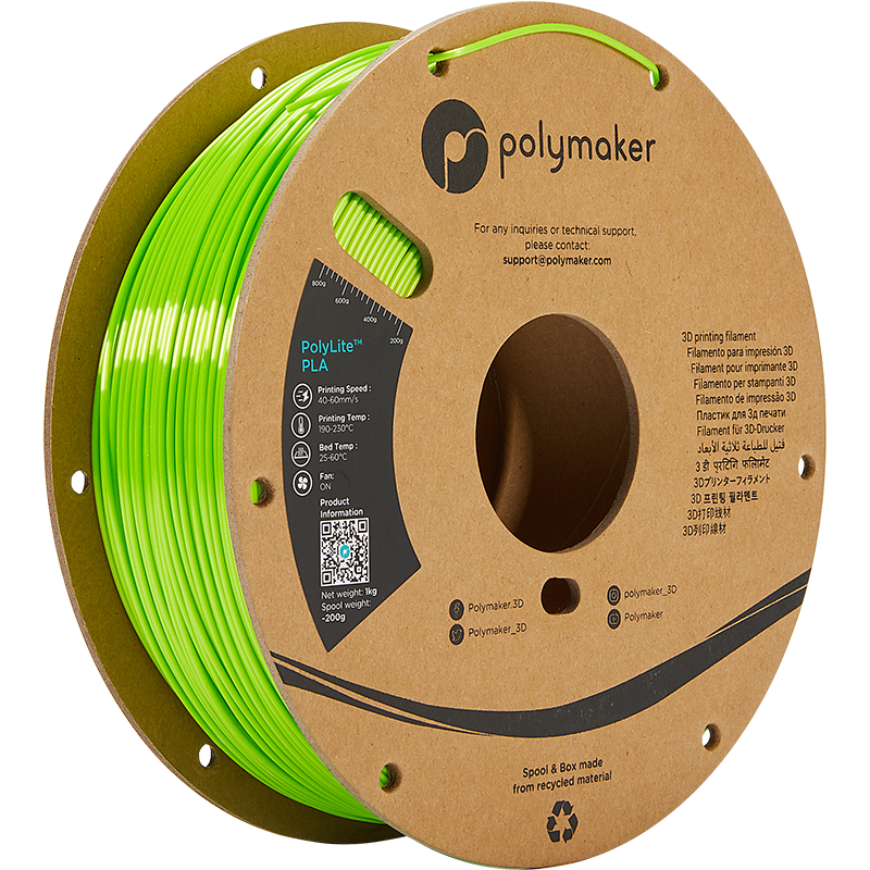 Polymaker PolyLite PLA Silk Lime 1.75 mm 1KG
