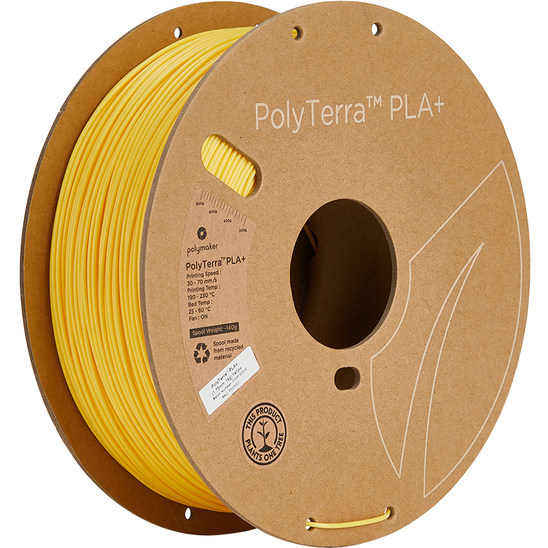 Polymaker PolyTerra PLA+ filament Yellow 1.75 mm 1KG