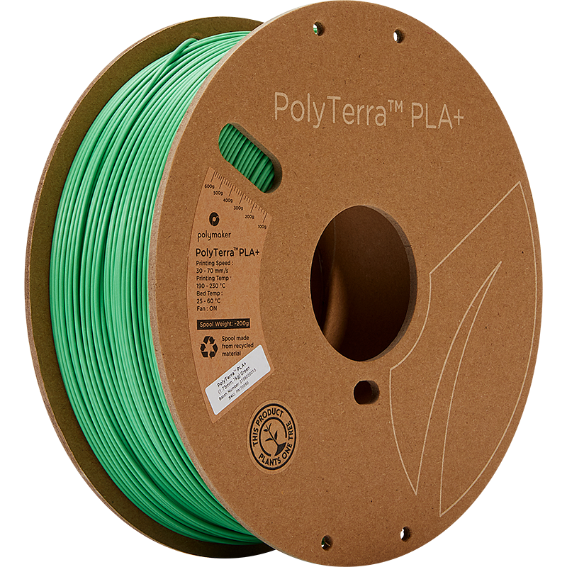 Polymaker PolyTerra PLA+ filament Green 1.75 mm 1KG