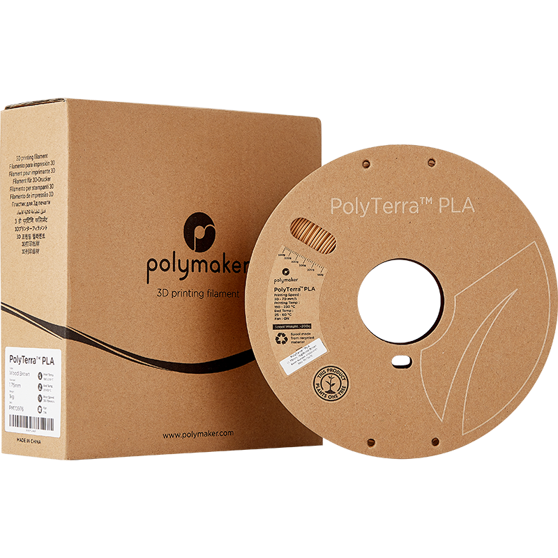 Polymaker PolyTerra Pla filament Wood Brown 1.75 mm 1KG