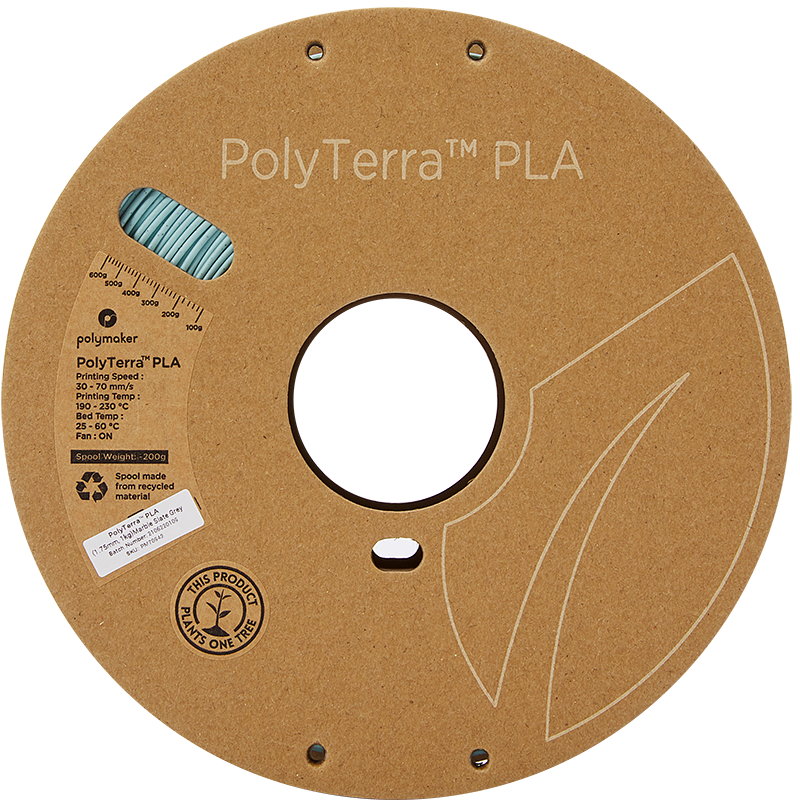 Polymaker PolyTerra Pla filament Marble Slate Grey  1.75 mm 1KG