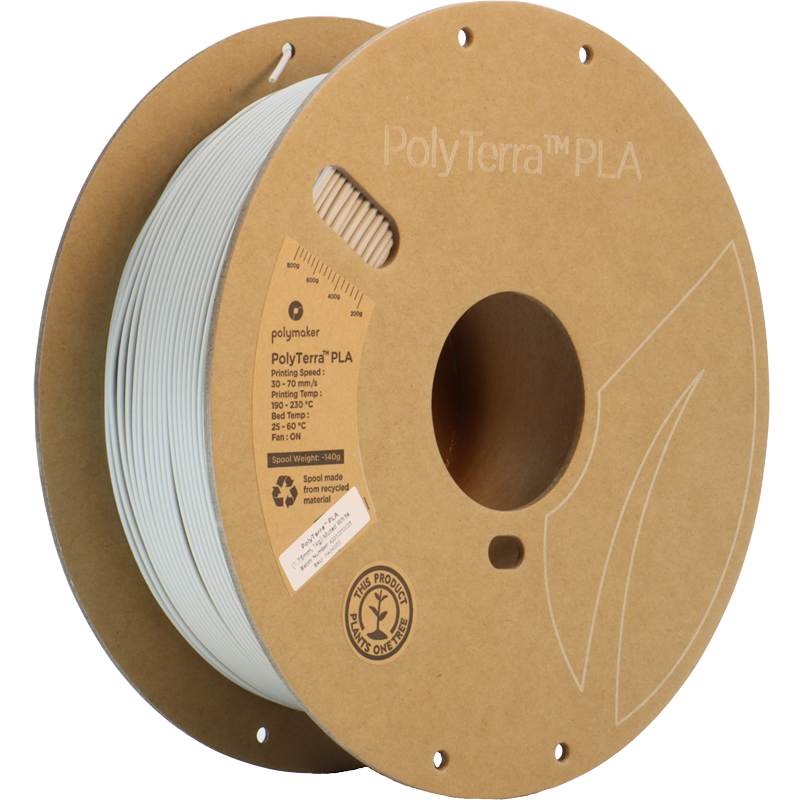 Polymaker PolyTerra Pla filament Muted White 1.75 mm 1KG