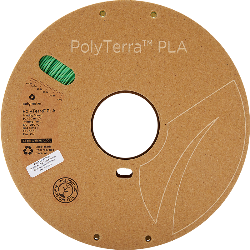 Polymaker PolyTerra Pla filament Forrest Green 1.75 mm 1KG
