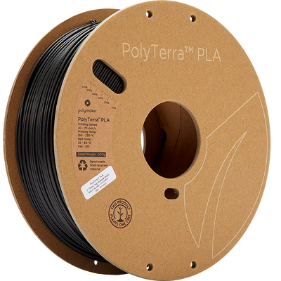 Polymaker PolyTerra Pla filament Charcoal Black 1.75 mm 1KG