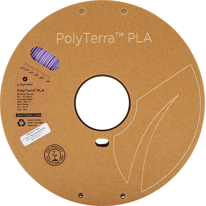 Polymaker PolyTerra Pla filament Lavender Purple 1.75 mm 1KG
