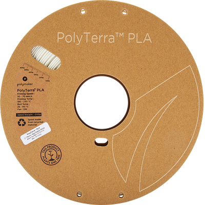 Polymaker PolyTerra Pla filament Cotton White 1.75 mm 1KG