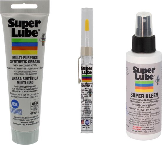 SUPER LUBE smeervet 85 gr + olie 7 ml + reiniger 118 ml