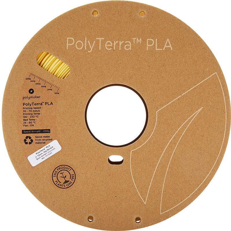 Polymaker PolyTerra Pla filament Banana 1.75 mm 1KG